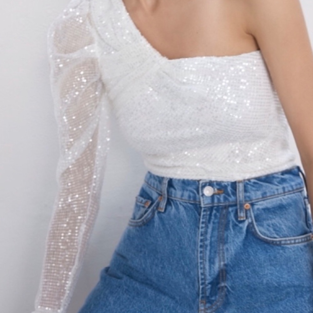 Zara one shoulder shirt
